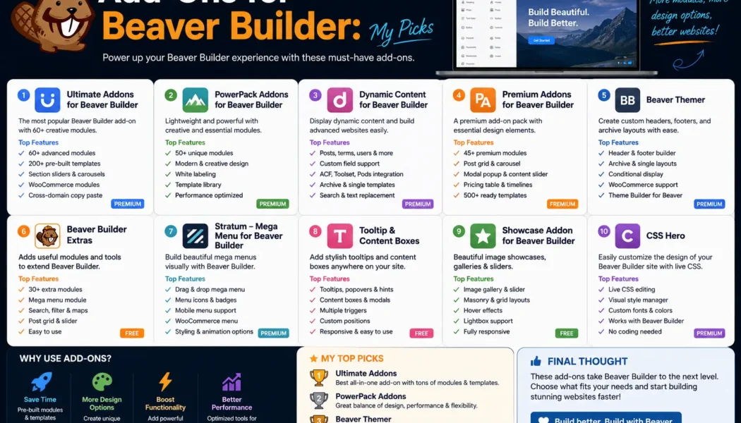 Add-Ons for Beaver Builder: My Picks